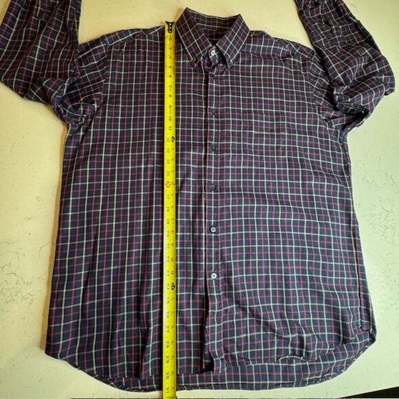 Allen Oneil Sz X-Large Blue Plaid Long Sleeve Button Up Shirt - Picture 9 of 13